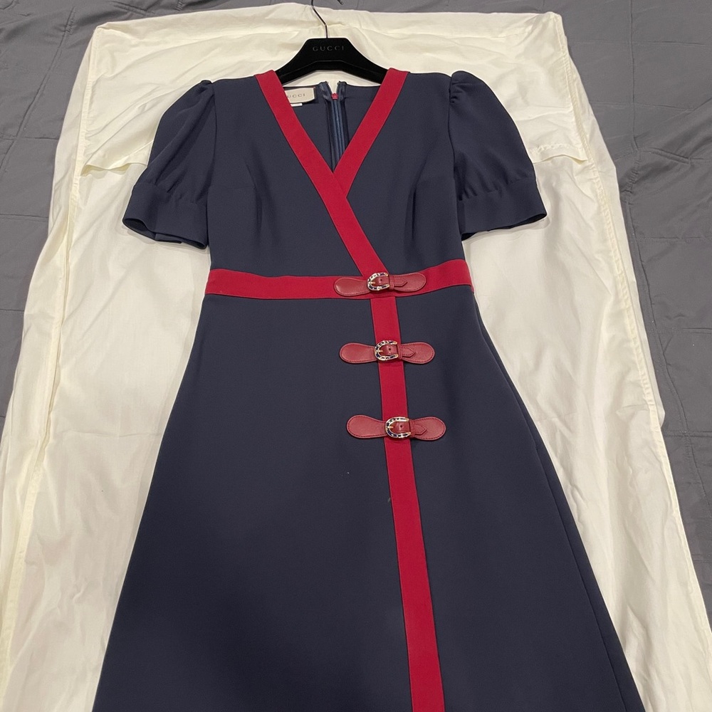 ORIGINAL - Gucci dress in Navy & Burgundy (not sold yet… asking for best offer)